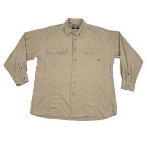 Joop! Jeans Beige Corduroy Button-Up Shirt Vintage 90s Oversized Shacket Large